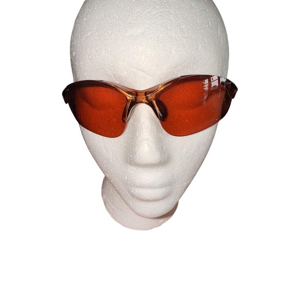 Diva Sport Sunglasses Brown Wrap Around Amber Lens Y2K Cyber Gorpcore Shades